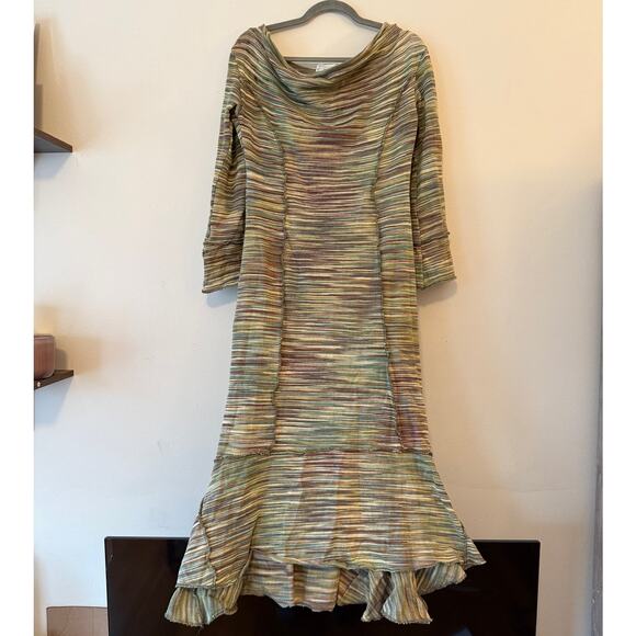 zig zag Dresses & Skirts - NWT earth tone boho mermaid midi dress made in Nepal, Size L